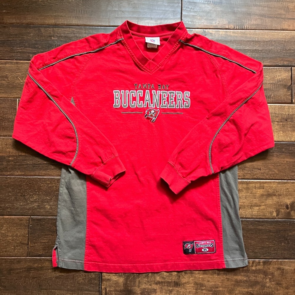 Vintage 00s Tampa Bay Buccaneers NFL Tag Red Large Long Sleeve Shirt Embroidered